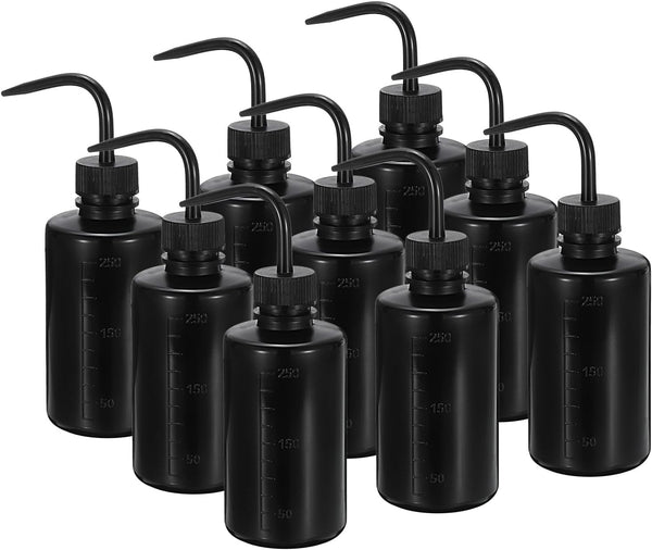 PATIKIL 250ml Wash Bottle, 9pcs Plastic Squeeze Narrow Mouth Watering Tools for Cleaning and Irrigation