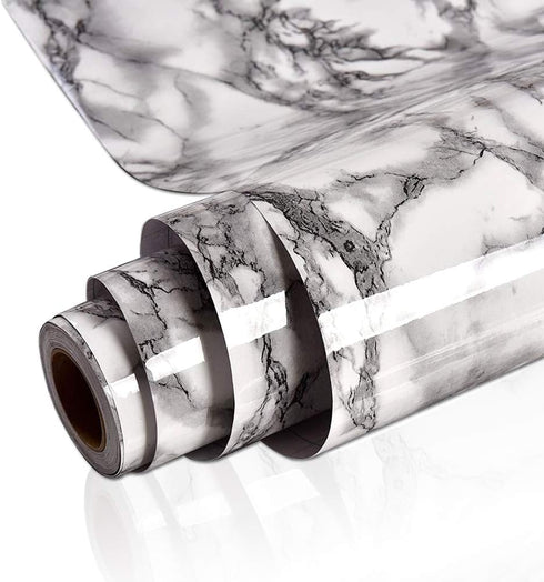 YENHOME 17.7"X118" Gray Marble Wallpaper Peel and Stick Contact Paper for Waterproof Kitchen and Bathroom Countertops.