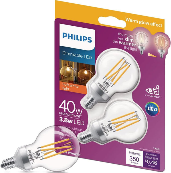 40W LED G16.5, 2700K, 2 Pack