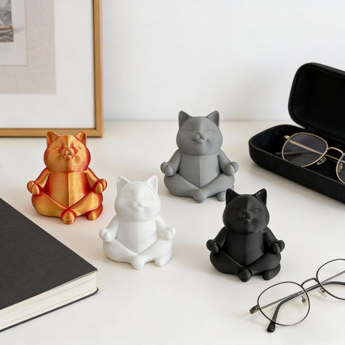 Vmohuyktx Animal Eyeglass Holder Meditations Cats Statue Figurines Sunglasses Display Stand, Nightstand Home Desk