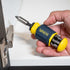 VACO VAC1080 Multi-Bit Stubby Screwdriver, 8-in-1 Adjustable Magnetic Tool with Phillips, Slotted, Square Bits
