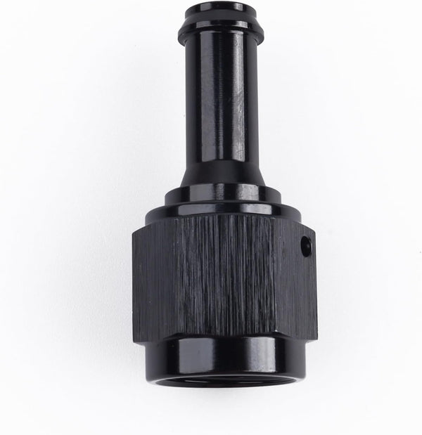 Black Aluminum Straight Female AN6 to 3/8" Swivel Hose Barb Fitting, 6AN to 3/8 Inch Barb