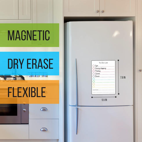 Dry Erase Small Magnetic To Do List White Board A5 for Fridge, Lined Dry Erase Todo List, Daily Planner