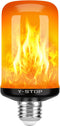 Y-STOP LED Fire Light Bulb with Flickering Flame Effect, 4 Modes for Halloween, Christmas Decorations