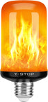 Y-STOP LED Fire Light Bulb with Flickering Flame Effect, 4 Modes for Halloween, Christmas Decorations