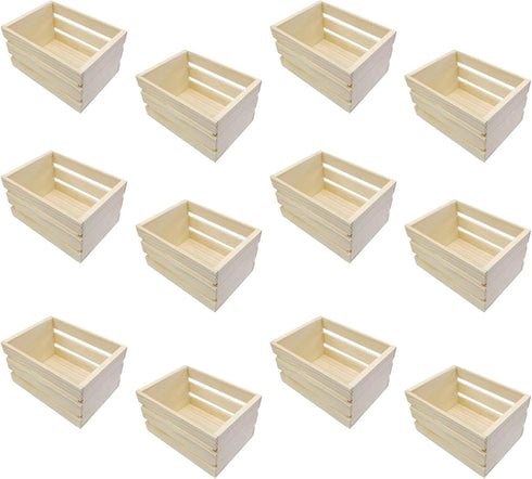 Vmohuyktx Rural Styles Pine Wood Miniature Box Decorative Storage Nesting Crates for Small Items Doll House Scene