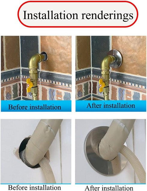 2pcs Stainless Steel Wall Split Flange, Round Escutcheon Plate Wall-mounted Water Pipe Cover for 22mm Diameter Pipe