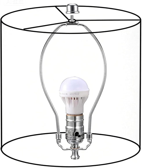 Glveaoui 8IN Harp,2 Set, Lamp Detachable Shade Holder for Table & Floor Lamps, Heavy Duty Bracket with Standard Saddle