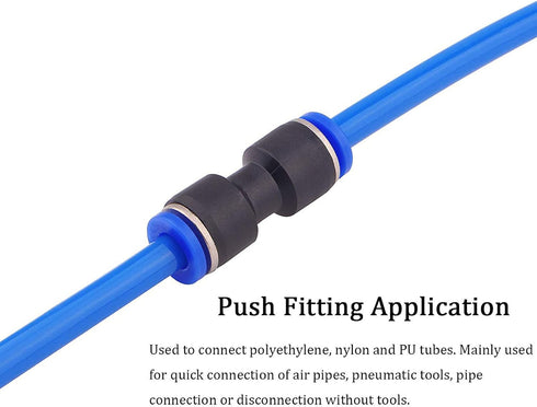 Quick Fitting Set 4mm/6mm/8mm/10mm, Push to Connect Pipe Tube Straight Fittings, Pneumatic Air Line Connector 40Pcs