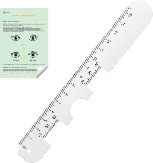 Metal PD Ruler, Pupillary Distance Measurement Tool with Instructions for Myopia Glasses and Eye Care Tips