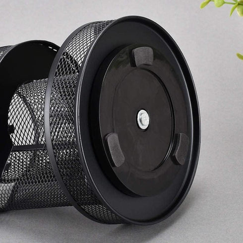 Generic 7 360 BLACK Rotating Spiral Metal Mesh Compartment Degrees Desk Organizer Pencil Holder