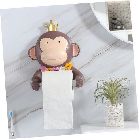 SHINEOFI Wall Mounted Cartoon Tissue Rack Rust Resistant Toilet Paper Holder with Compact Design for Bathroom Bedroom