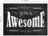 Retro Chalkboard Thank You Card Pack, 36 Greeting Cards with Brown Kraft Envelopes, Vintage Designs