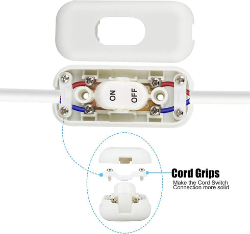 Inline Cord Switch - PLUSPOE 4-Pack On Off Button Control for Lamps and LED Lights
