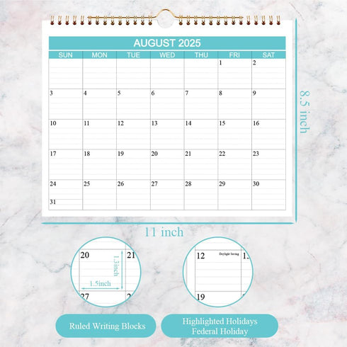 Calendar 2025-2026 Wall Calendar, Runs from Aug 2025 to Dec 2026, 17 Monthly Planner, 8.5 x 11 In