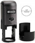 Infusion Checkmark Round Self-Inking Stock Rubber Stamp - 3/4'' Diameter, Green Ink
