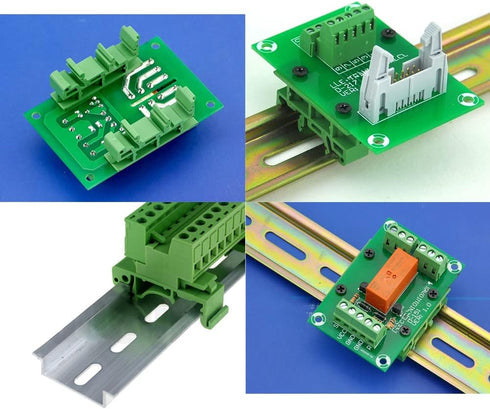 50 Sets C45 DIN Rail PCB Mounting Black Bracket Holder Clips for 35mm or 15mm Din Rail