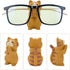 2 WEBEEDY Styles Fun Animal Glasses Holder Stand Cute Cat and Tiger Eyeglass Stands Animal Eyeglass Organizer Resin