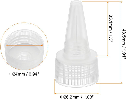 PATIKIL Twist Bottle Caps - 36Pcs 24/410 Squeeze Bottle Cap Replacement for Glue Dispensing and Paint Bottles