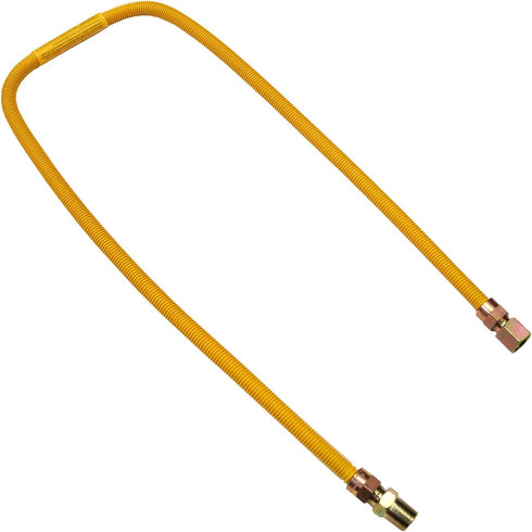 LASCO Flexible Coated Gas Water Heater Supply Line, 48-Inch, 1/2-Inch OD Connector with Fittings