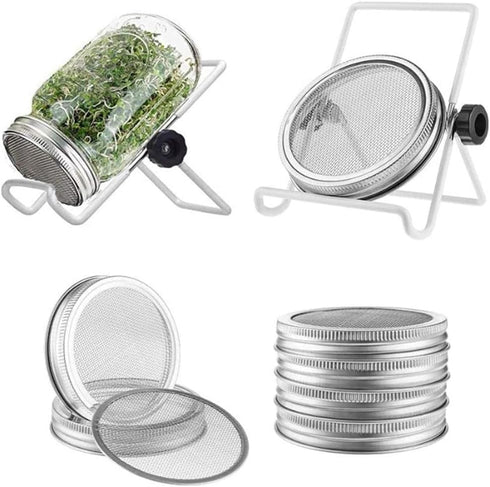 Baoblaze Set Wide Mouth Jar Sprouting Lid for Growing Broccoli