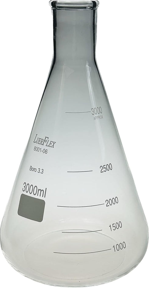 3000ML Erlenmeyer Flask Borosilicate Glass, Pack of 1