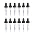Calibrated Straight Tip Glass Droppers, 30ml Bottles, 1 Ounce, Black, 12 Pack