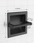 Set Modern Matte Black Recessed Toilet Paper Towel Holder Durable Metal Wall Mount for Space Saving Bathroom Design