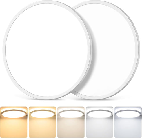 12 Inch 3200LM Dimmable LED Flush Mount Ceiling Lights, 2-Pack 24W Ceiling