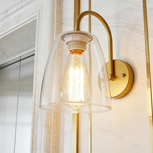 1-5/8 Inch E26 5.5"W 6.1"H Glass Lamp Shade Replacement for Table Lamps/Floor Lamp/Chandelier/Pendant Light