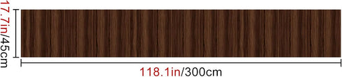 118.1x17.7 Inches HOMETITUTE Walnut Wood Grain Wallpaper Peel and Stick Dark Brown Pattern Removable Self Adhesive