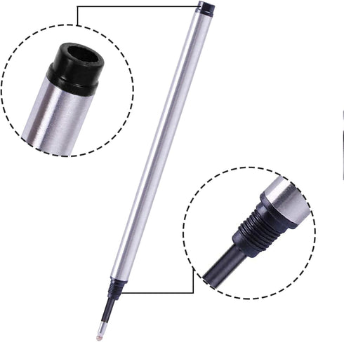 DunBong Spiral Refill, 5 Pack - Replaceable Gel Ink Rollerball Refills 0.5mm Medium Point (Red)
