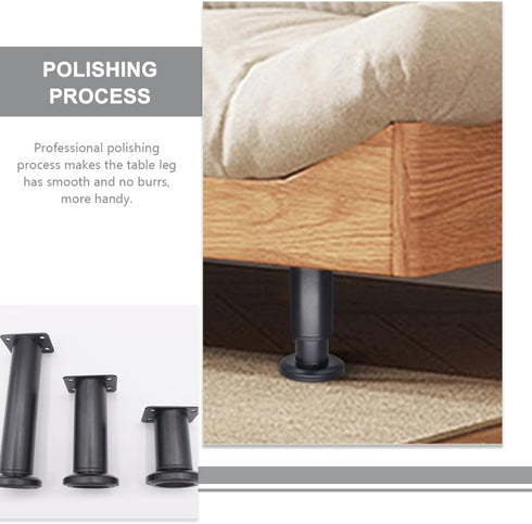 4pcs 12-18cm Zerodeko Adjustable Furniture Legs Cabinet Sofa Bed Frame Support Feet Extendable Replacement Table Legs