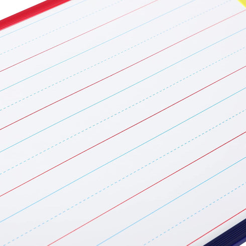 Magnetic Dry Erase Board - 2-Sided 9 x 12 Inches with Colored Frame, Handwriting Lines Front, Blank Back