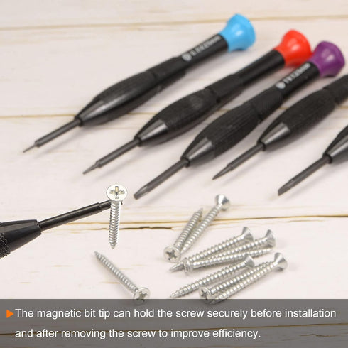 2 Pcs Precision Torx Screwdriver T8 Star Head with Non-slip Plastic Handle for Electronics Repair
