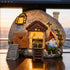 4 Fairy Garden Accessories Gnome House Pcs Kit, Solar Statues with Openable Door for Yard Lawn Patio, Resin Stone