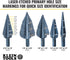 Klein Tools KTSB14 Step Drill Bit #14, Double-Fluted, 3/16 to 7/8-Inch with Easy-to-Read Markings