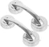 NUOBESTY 2pcs Silver Bathroom Suction Grab Bars Heavy-Duty Plastic Door Handles for