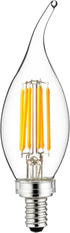 Sunlite LED Filament CA11 Flame Tip Chandelier Light Bulb, 5 Watts (60W