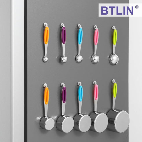 BTLIN Mini Magnetic Hooks, Heavy Duty Small Metal Hanging Hook with Strong Neodymium Magnet, 12 Pack, Max Load 18 lbs