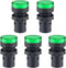 uxcell 5Pcs Green Indicator Light, AC/DC 24V, 22mm Panel Mount for Electrical Control Panel, HVAC, DIY