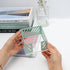 NatSumeBasics Sticky Note Holder Mint Green Metal Post a It Note Holder 3.5 x 3.5 Clear Acrylic Base Cube Dispenser for Desk Organizers Accessories Supplies (Mint Green)