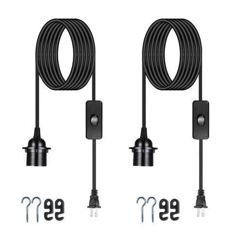 Plug in Pendant Light Cord - 16Ft Hanging Light Kit E26/E27 Light