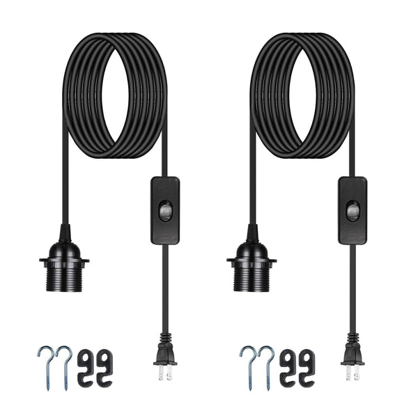 Plug in Pendant Light Cord - 16Ft Hanging Light Kit E26/E27 Light