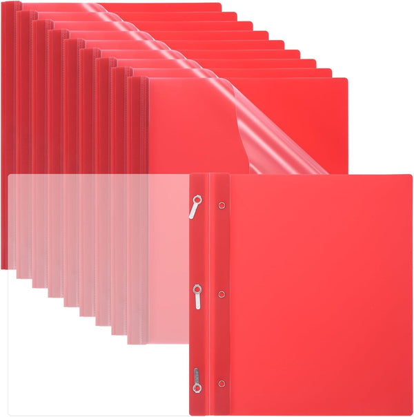 PATIKIL 10 Pcs Plastic Report Covers with Prong, 80 Sheet Capacity Clear Presentation Binders