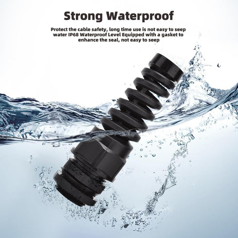 CGELE Strain Relief Cord Connector, 2 Pack NPT 1/2" Waterproof Cable Gland Cord Grip with Gaskets