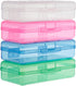 Juvale 4-Pack Large Capacity Plastic Pencil Boxes, Colorful Clear Stackable Cases for School Pens, Markers, Crayons,