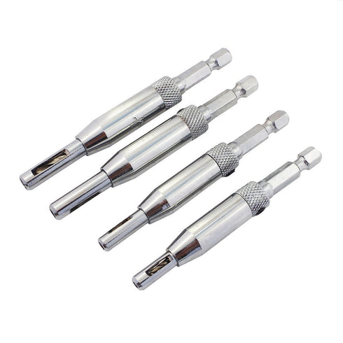 4Pcs Door Self-centering Hinge Drill, Window Hole Opening Center Drill Bit Hole Puncher Woodworking Tools
