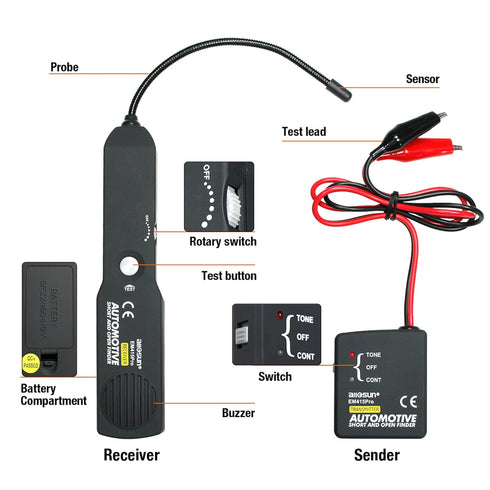 EM415Pro 6-42V, allsun Automotive Wire Tracker, Short and Open Circuit Finder Tester, Cable Toner for DC Car Electrical