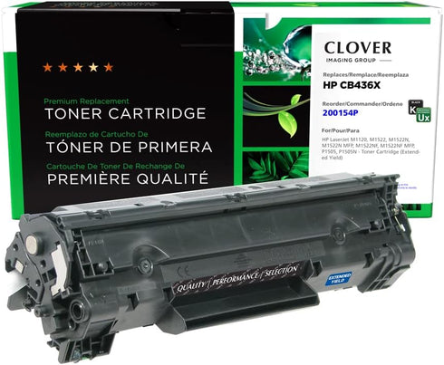 Clover Remanufactured Toner Cartridge Replacement for HP CB436A, Black, Extended Yield
